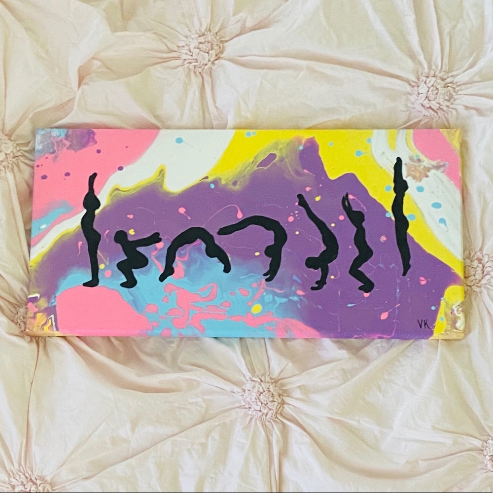 Original Acrylic Gymnastics Spill Painting